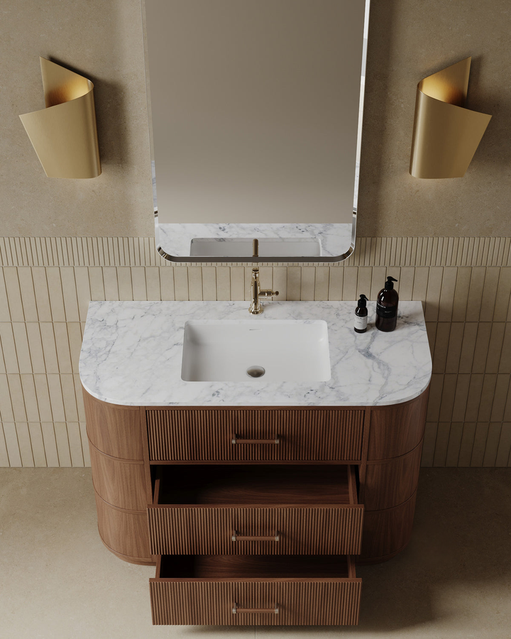 Walnut 42” Single Sink Solid Wood Freestanding Bathroom Vanity