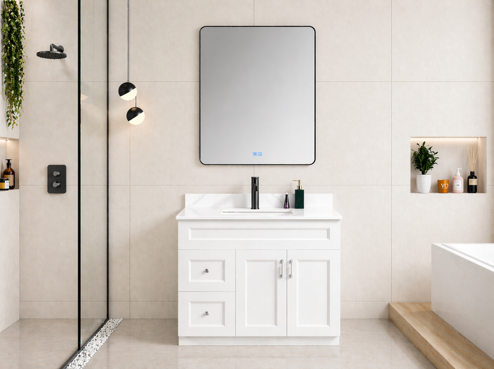 Harmony 42” Single Sink Solid Wood (Drawers Left) Freestanding Bathroom Vanity