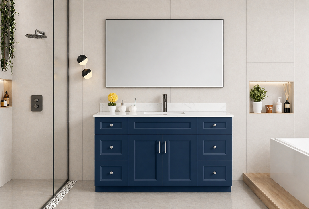 60” Single Sink Solid Wood Freestanding Bathroom Vanity