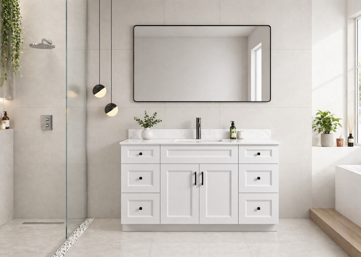 60” Single Sink Solid Wood Freestanding Bathroom Vanity