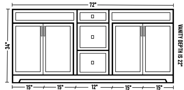 Hampton 72"D Solid-Wood Vanity