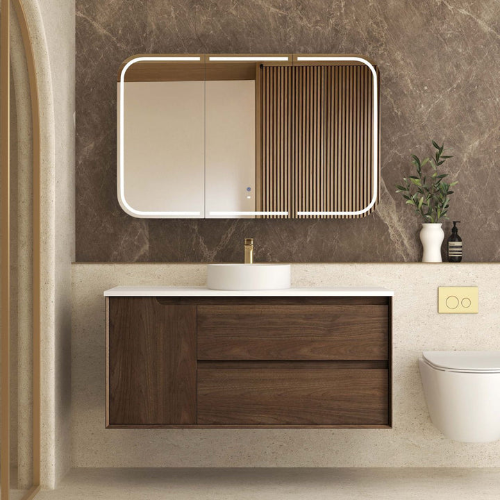 BYRON Wall Hung Vanity Sable Walnut (All Sizes)