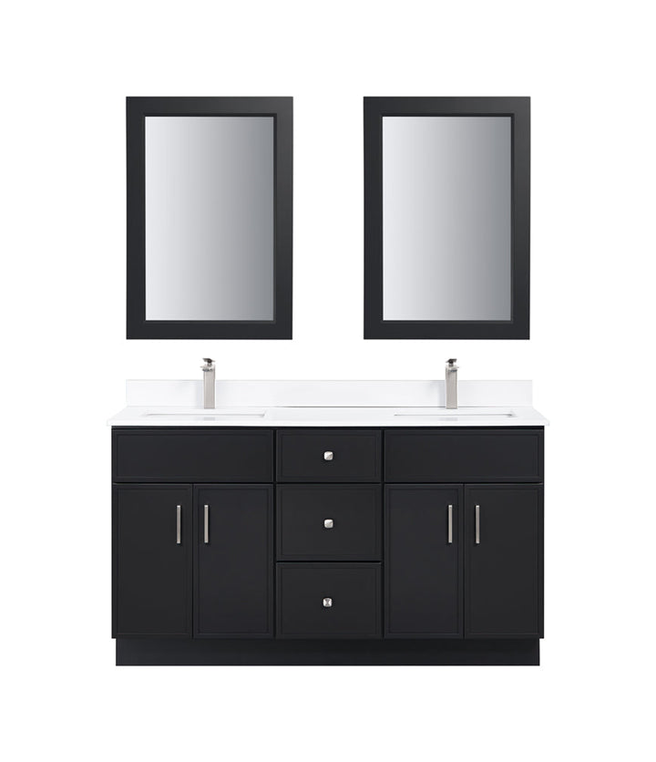 60" Solid Wood Freestanding Double Sink Bathroom Vanity