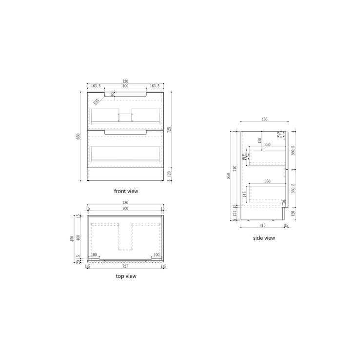 Lovina Floor Standing Vanity Harvest Oak (All Sizes)