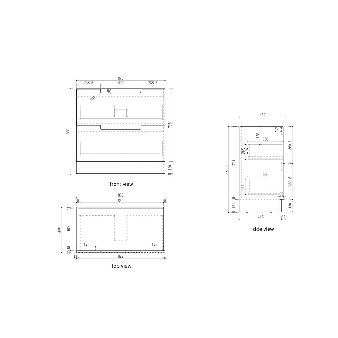 Lovina Floor Standing Vanity Harvest Oak (All Sizes)