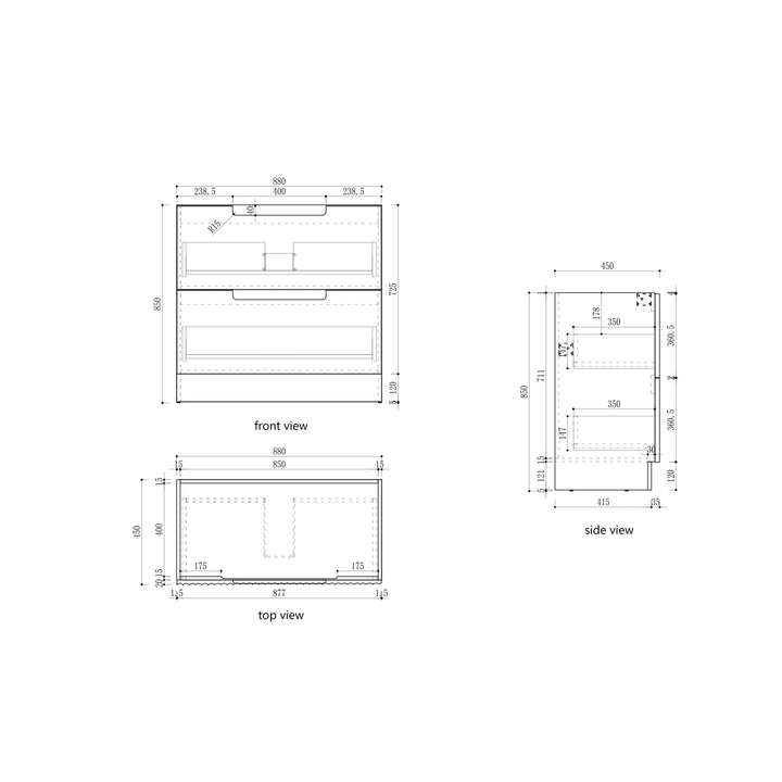 Lovina Floor Standing Vanity Harvest Oak (All Sizes)