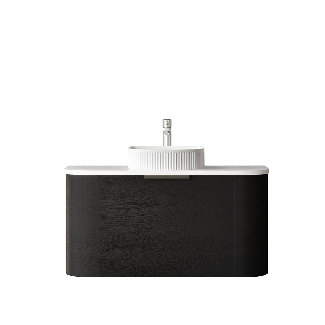 COOGEE Wall Hung Curved Vanity Black Oak (All Sizes)