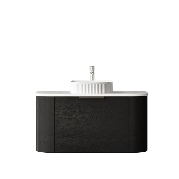 COOGEE Wall Hung Curved Vanity Black Oak (All Sizes)