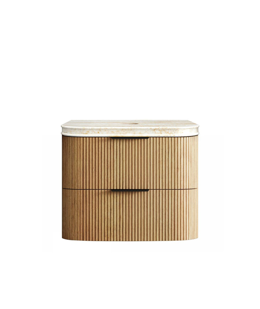 HAVANA Fluted Curved Wall Hung Vanity Woodland Oak (All Sizes)