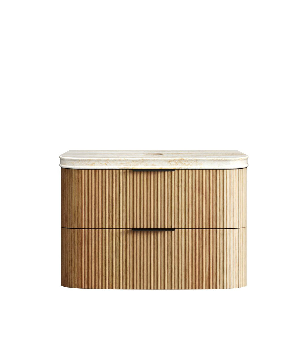 HAVANA Fluted Curved Wall Hung Vanity Woodland Oak (All Sizes)