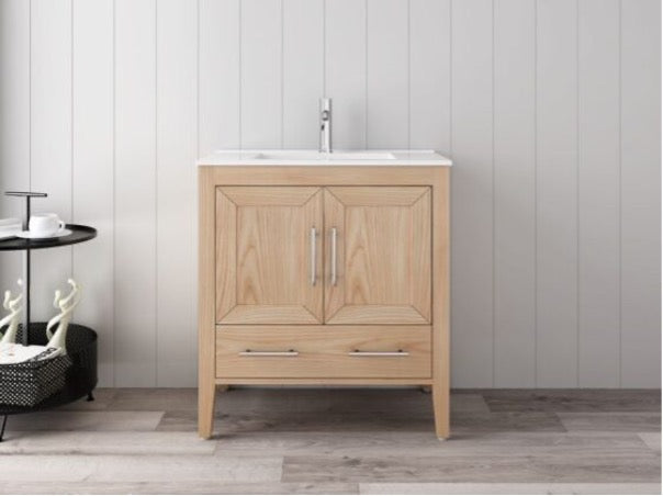 Oak 30" Bathroom Solid Wood Free Standing Vanity