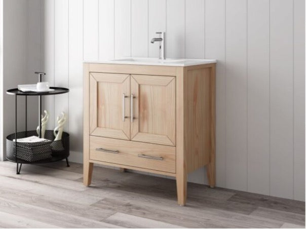 Oak 30" Bathroom Solid Wood Free Standing Vanity