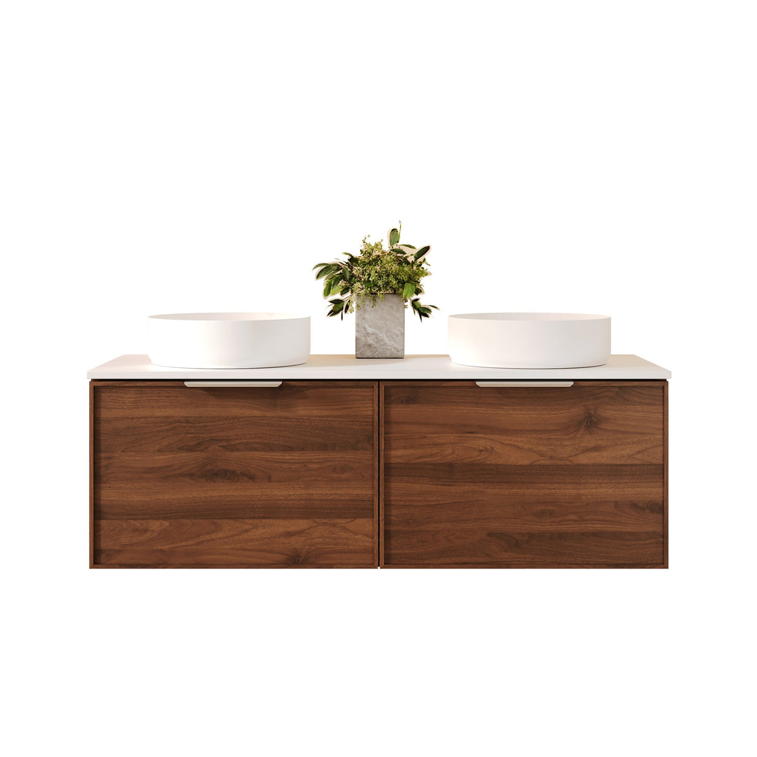 PARIS Wall Hung Vanity Walnut Woodmatt (All Sizes)