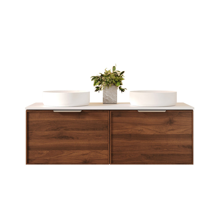 PARIS Wall Hung Vanity Walnut Woodmatt (All Sizes)