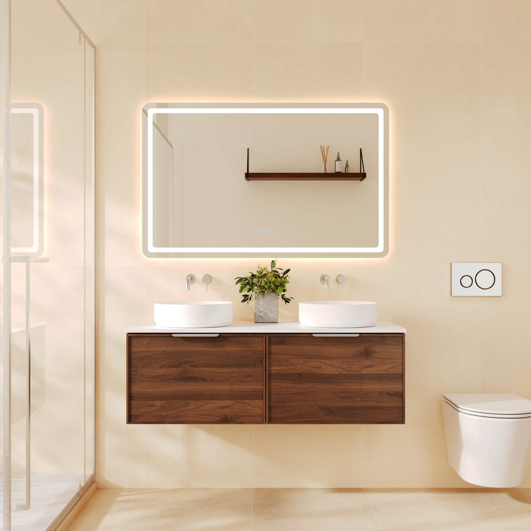 PARIS Wall Hung Vanity Walnut Woodmatt (All Sizes)