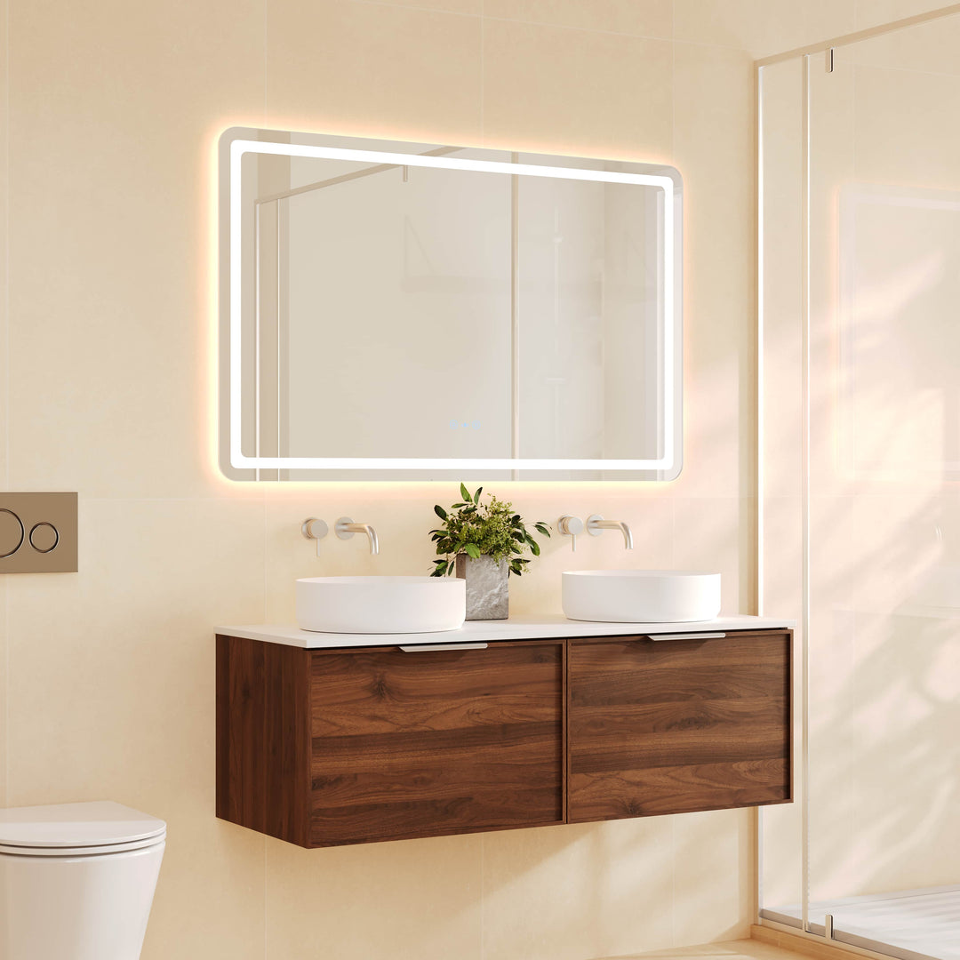 PARIS Wall Hung Vanity Walnut Woodmatt (All Sizes)