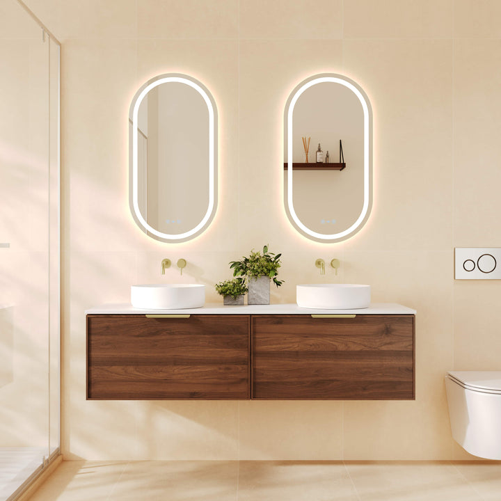 PARIS Wall Hung Vanity Walnut Woodmatt (All Sizes)