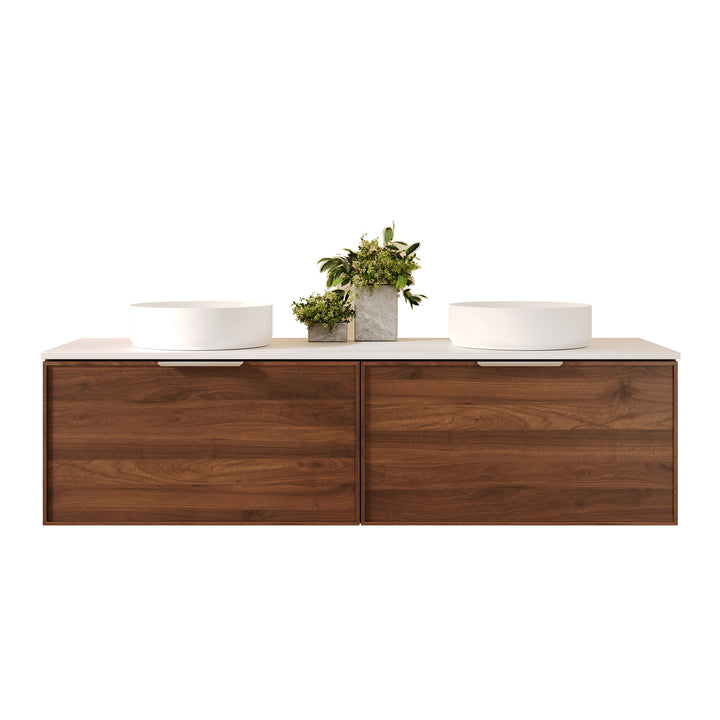 PARIS Wall Hung Vanity Walnut Woodmatt (All Sizes)