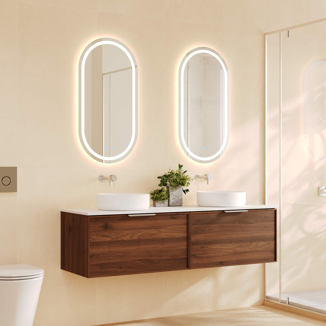 PARIS Wall Hung Vanity Walnut Woodmatt (All Sizes)