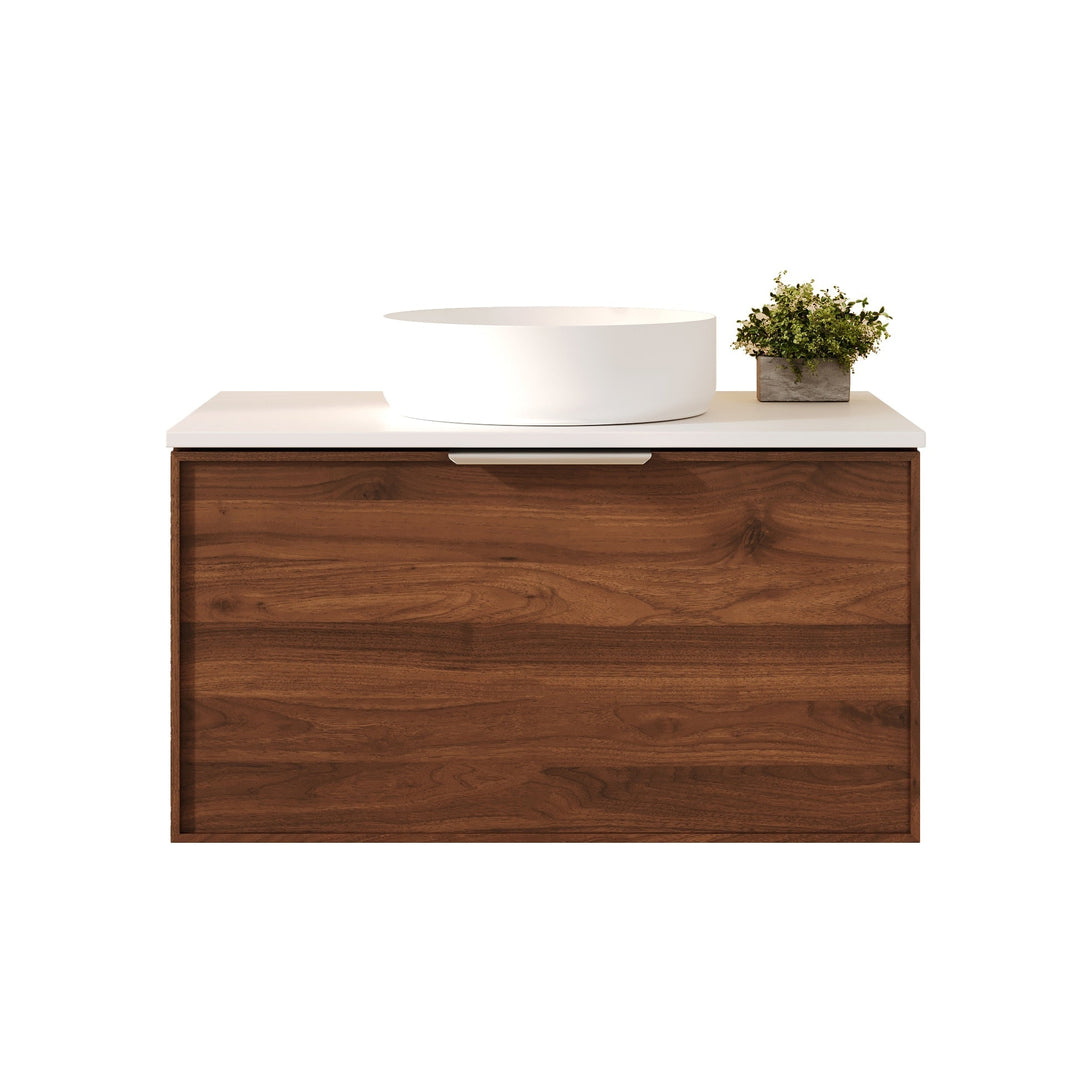 PARIS Wall Hung Vanity Walnut Woodmatt (All Sizes)