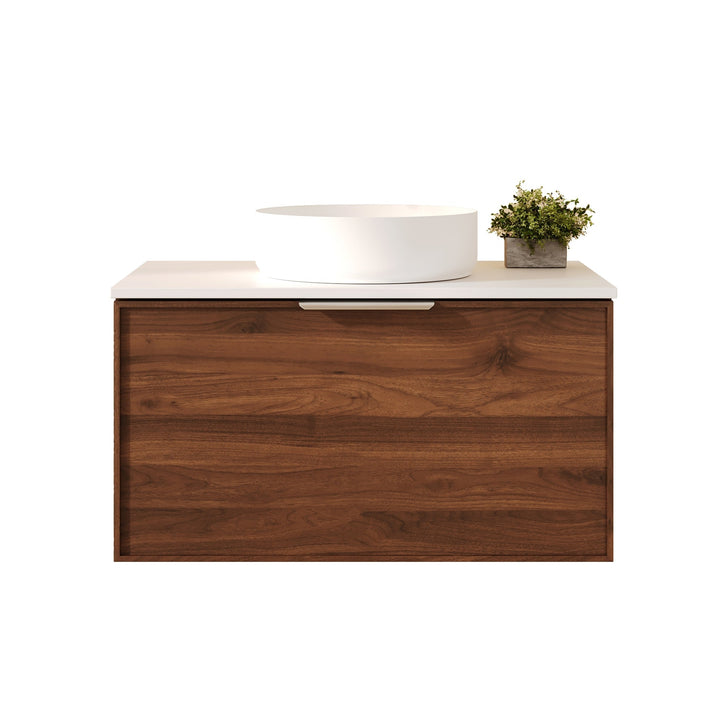 PARIS Wall Hung Vanity Walnut Woodmatt (All Sizes)