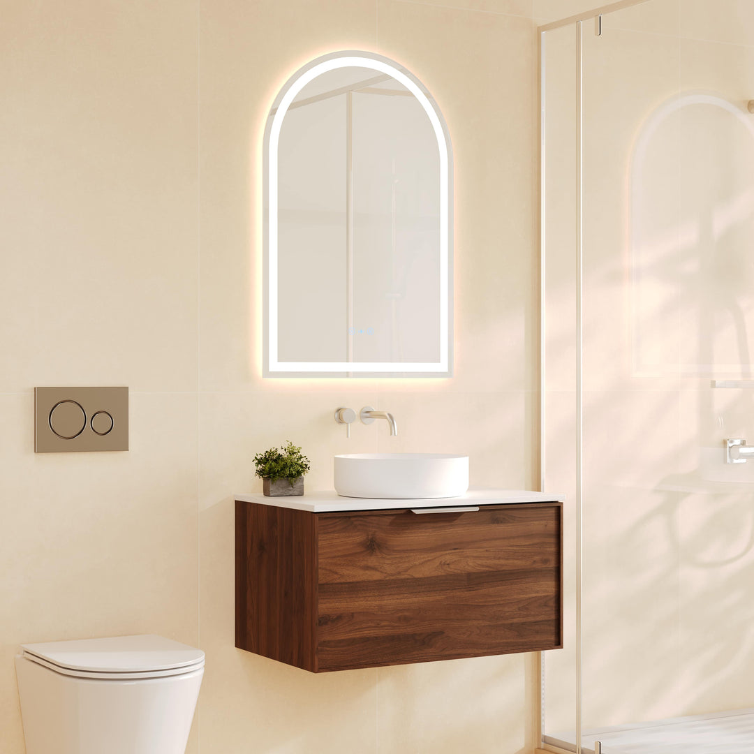 PARIS Wall Hung Vanity Walnut Woodmatt (All Sizes)