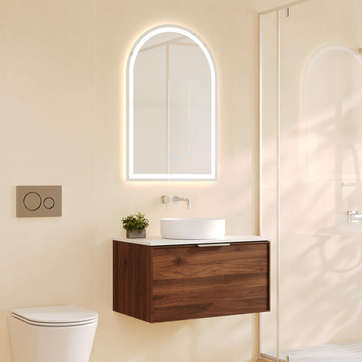 PARIS Wall Hung Vanity Walnut Woodmatt (All Sizes)