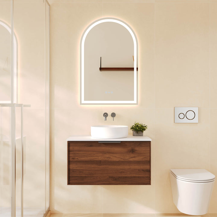 PARIS Wall Hung Vanity Walnut Woodmatt (All Sizes)