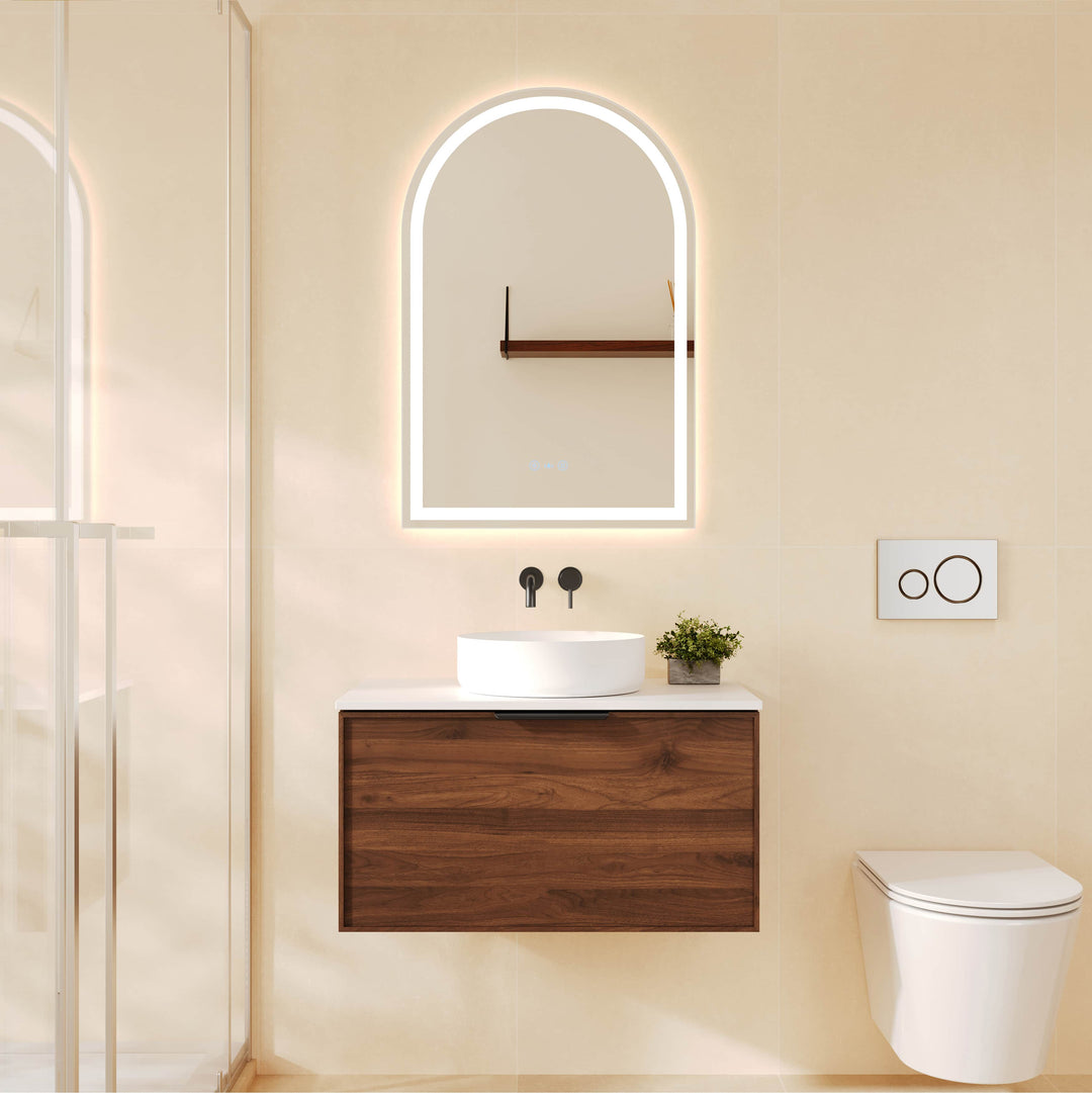 PARIS Wall Hung Vanity Walnut Woodmatt (All Sizes)