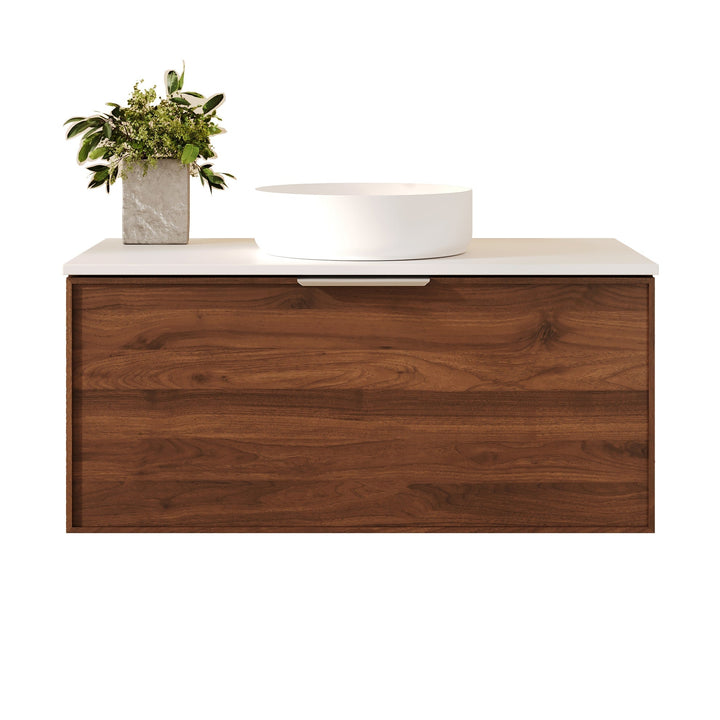 PARIS Wall Hung Vanity Walnut Woodmatt (All Sizes)