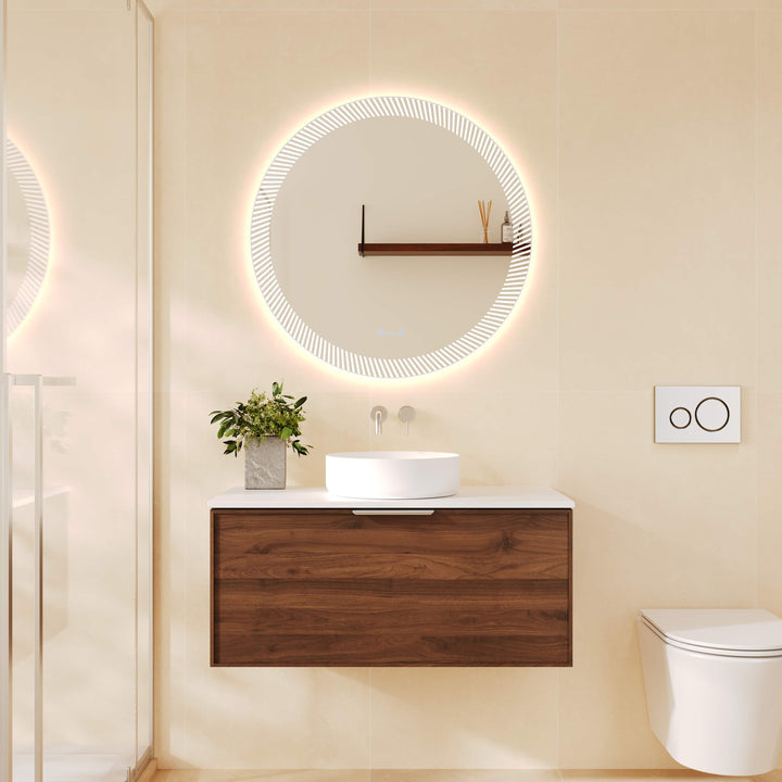PARIS Wall Hung Vanity Walnut Woodmatt (All Sizes)