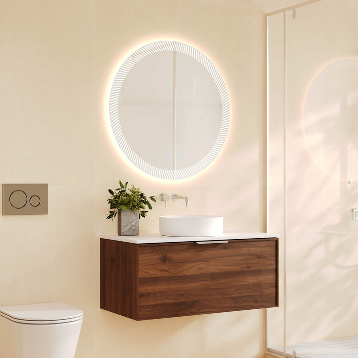 PARIS Wall Hung Vanity Walnut Woodmatt (All Sizes)