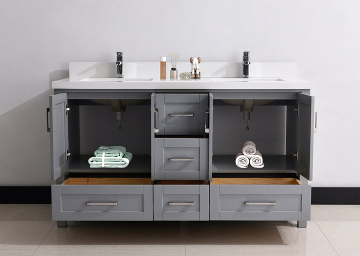 60" Solid Wood Freestanding Bathroom Vanity
