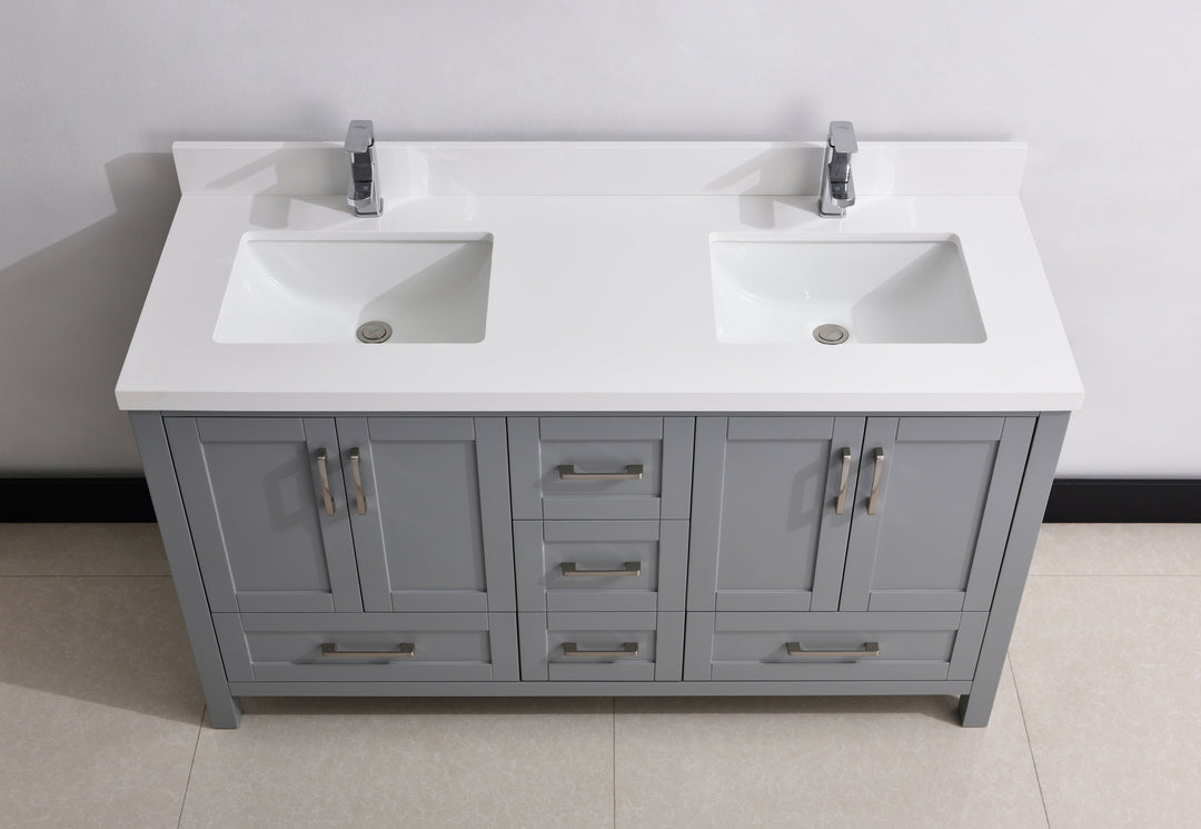 60" Solid Wood Freestanding Bathroom Vanity