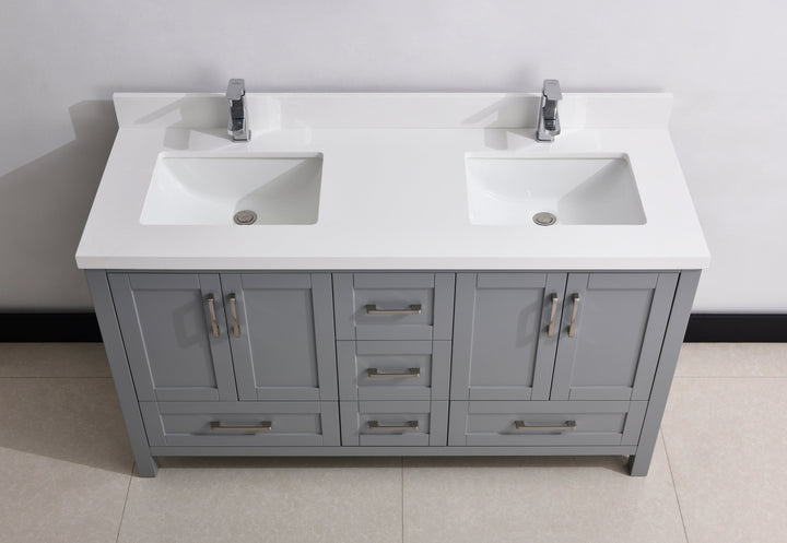 60" Solid Wood Freestanding Bathroom Vanity