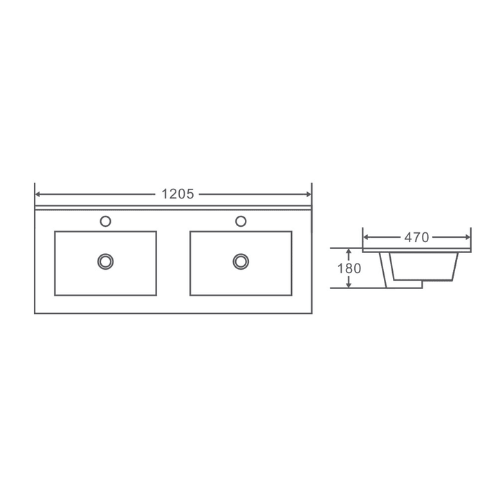 PARIS Wall Hung Vanity Walnut Woodmatt (All Sizes)