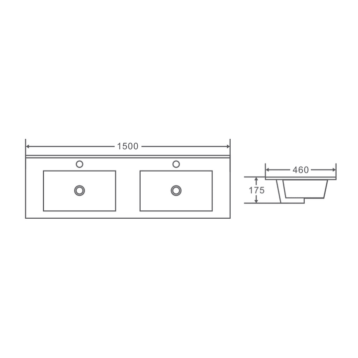 PARIS Wall Hung Vanity Walnut Woodmatt (All Sizes)