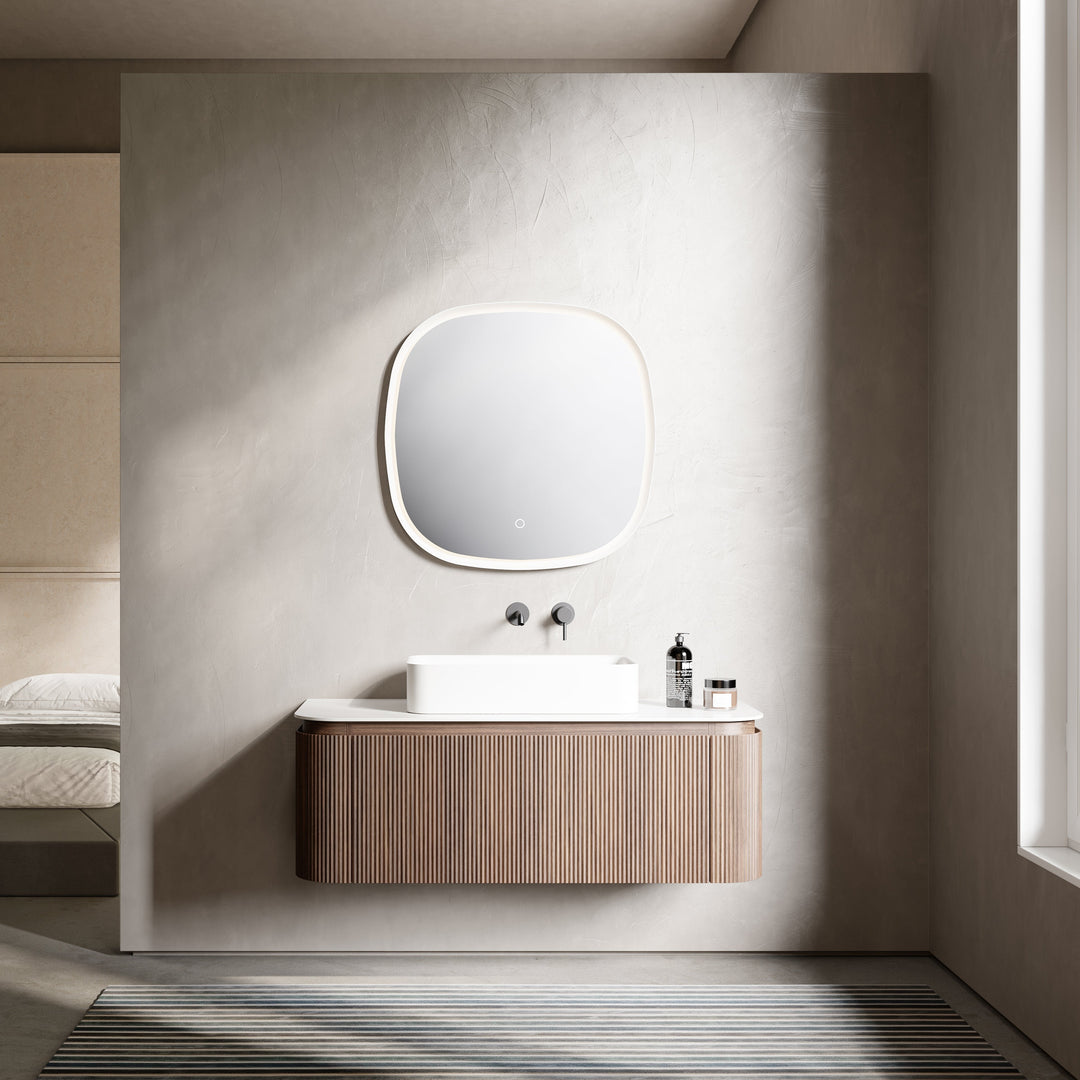 Waverton Groove Curved Wall Hung Vanity Florentine Walnut (All Sizes)