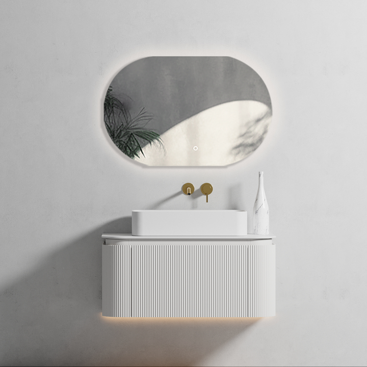 Waverton Curved Wall Hung Vanity Matte White 1200mm