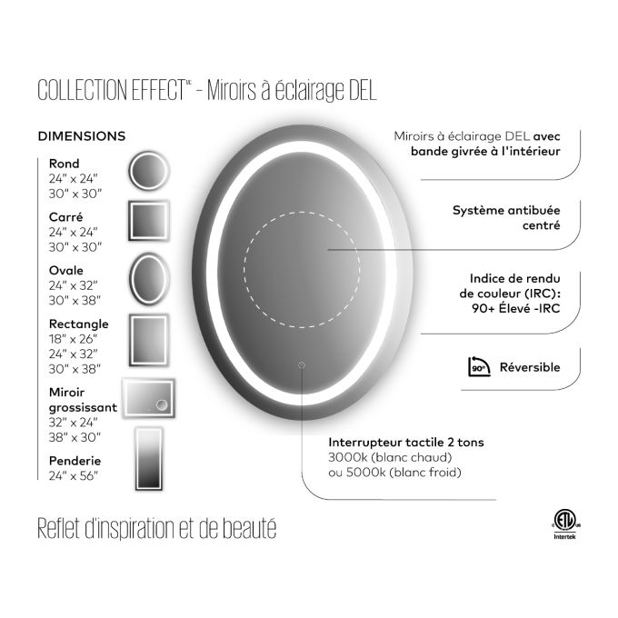 Effect Bathroom Mirror - 30”X38”